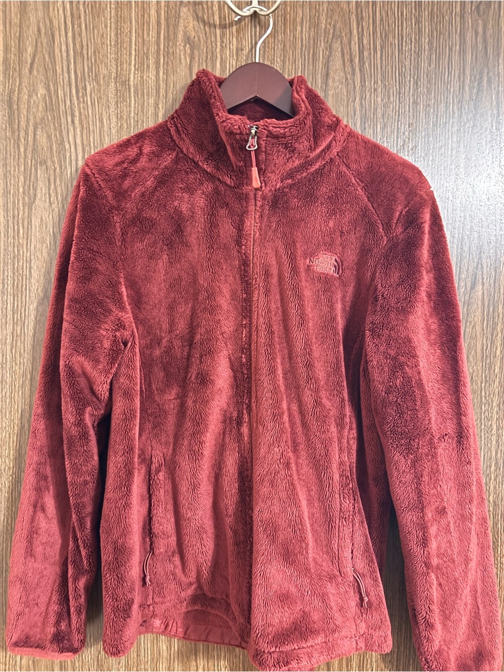The North Face Women’s Red Plush Full-Zip Teddy Jacket